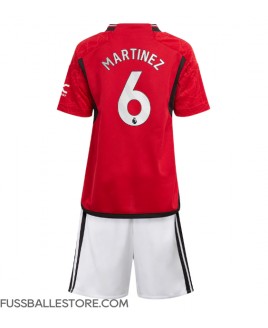 Günstige Manchester United Lisandro Martinez #6 Heimtrikotsatz Kinder 2023-24 Kurzarm (+ Kurze Hosen)